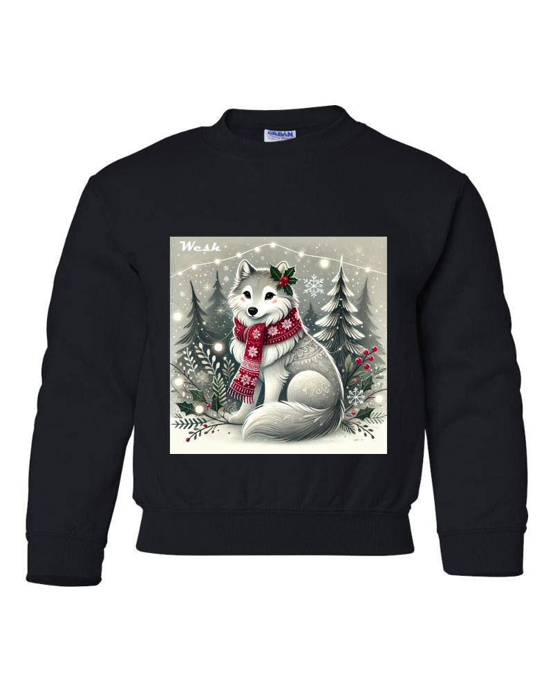 Pull de loup de noël