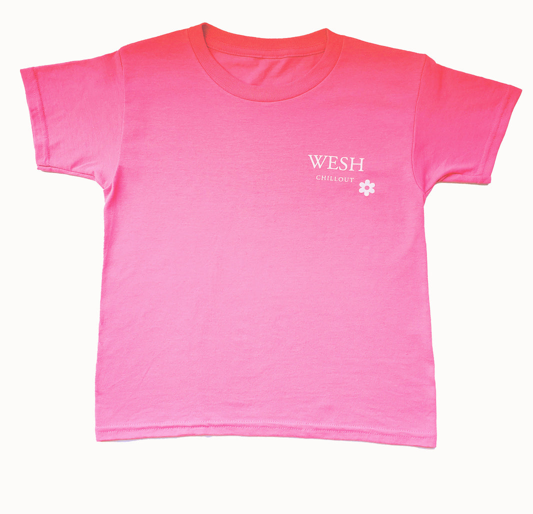 T-shirt rose avec fleur